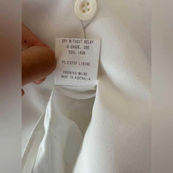 NWT‎ Veronika Maine White Blazer Vest European Summer Size 12 - Picture 7 of 8